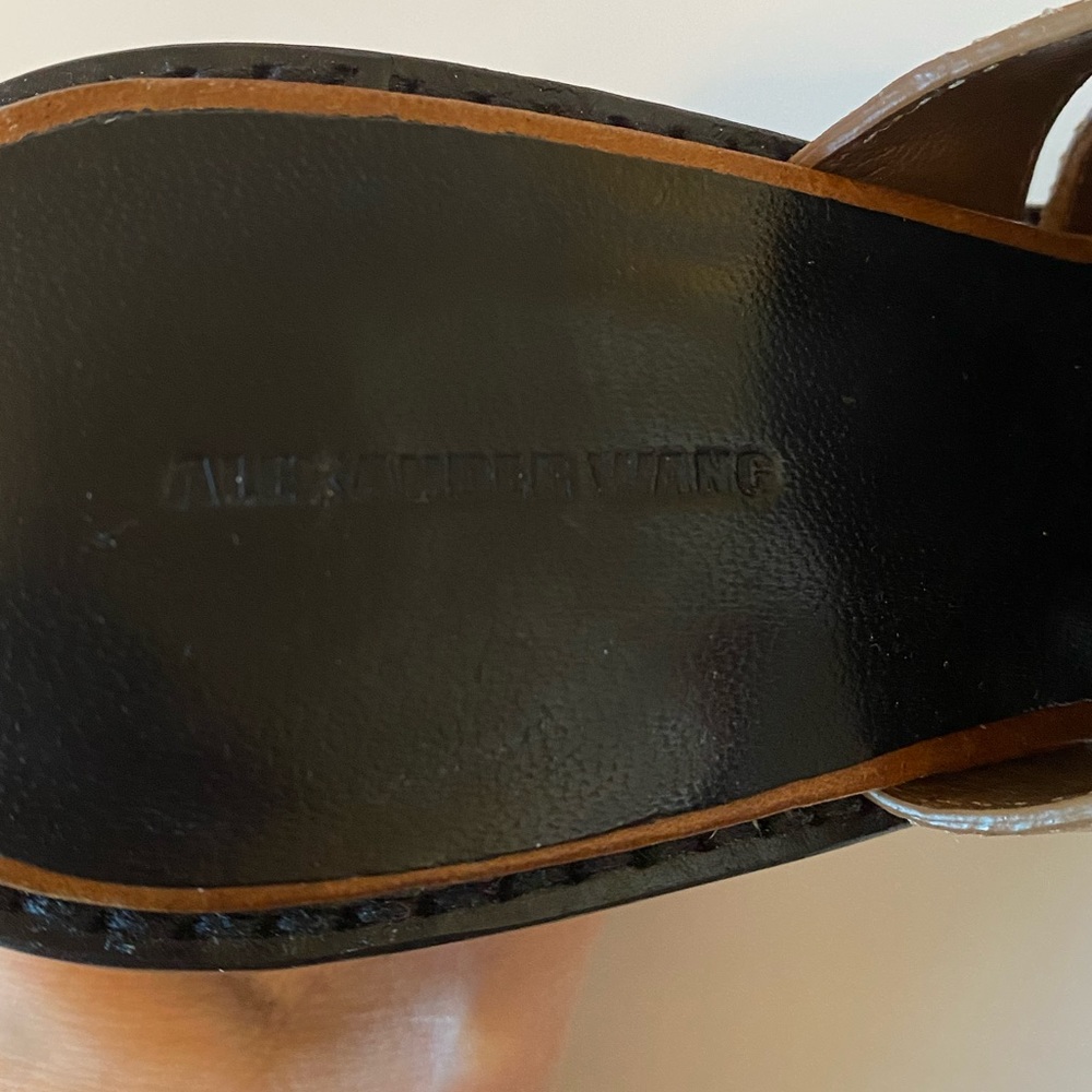 EUC ALEXANDER WANG Abbey High Heel Leather Sandals w/ Ankle Straps SZ 39 / 9 - Picture 8 of 9